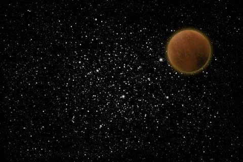 Starry sky with the planet Stock Illustration