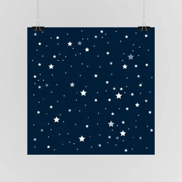 Starry sky poster on the wall. Eps 10. Stock Illustration