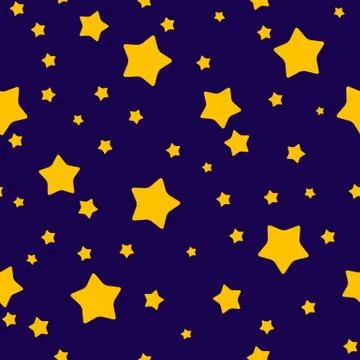 Starry sky seamless pattern background with star. Vector Illustration Illustrazione stock
