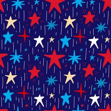 Starry Sky Seamless Pattern. Vector illustration Illustrazione stock