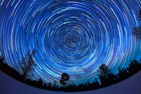Starry sky in winter Stock Photos