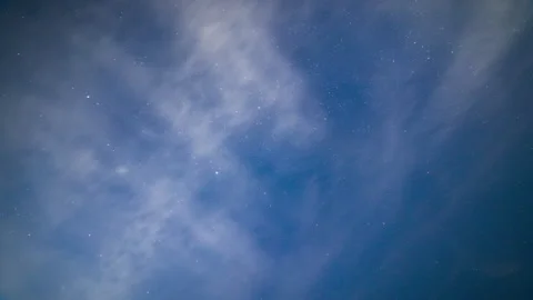 Starry sky zenith time lapse with clouds Stock Footage 335688075