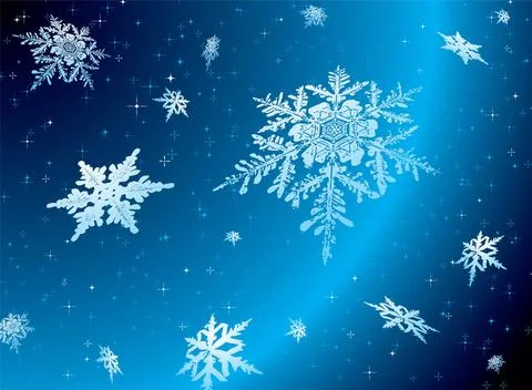 Starry snowflake Snowflake falling against a starry nights sky ideal chris... Stock Photos