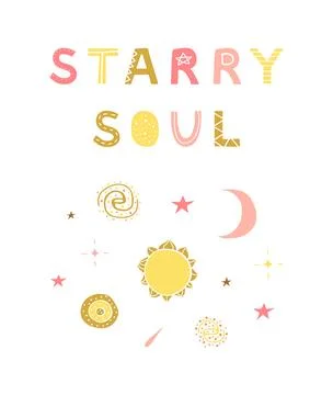 Starry soul poster. Stock Illustration