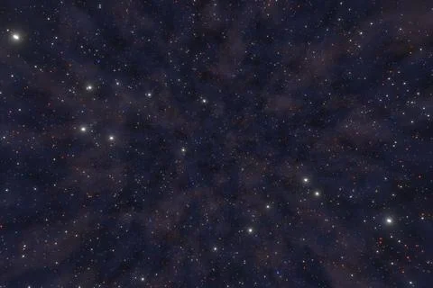 Starry space or star field background. Outer space wallpaper and starry night Stock-Illustration