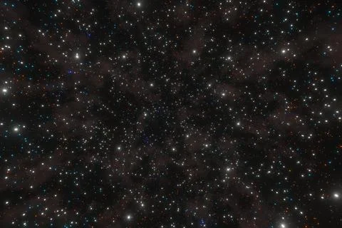 Starry space or star field background. Outer space wallpaper and starry night Stock Illustration
