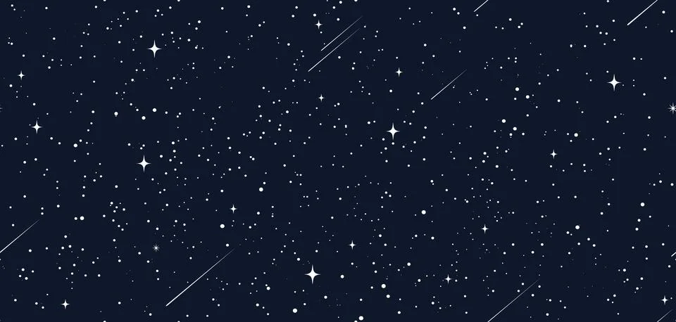 Starry space seamless pattern, sky stars in galaxy 库存插图