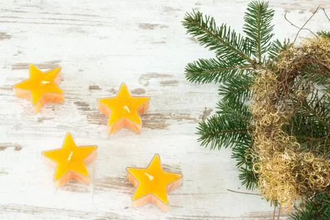 Starry tealights Foto stock