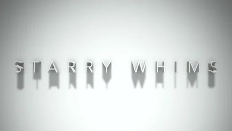 Starry whims 3D title animation white text on a white background Stock Footage 298900234