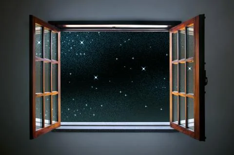 Starry window Stock Photos