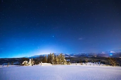 Starry winter night Foto stock