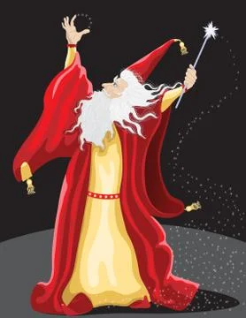 Starry Wizard Stock Illustration
