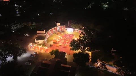Stars Align: Night Wedding Celebration in India Stock Footage 337624358