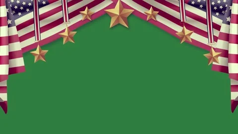 Stars and an american flag flags Stock Footage 337028895