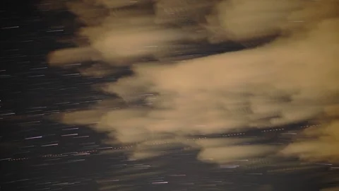 Stars and clouds nightscape timelapse under a light polluted sky Stock Footage 314238273