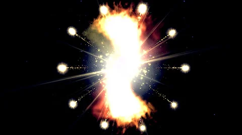 Stars and Fire. The visual effect for  logo , text , packshot Stock Footage 28841229