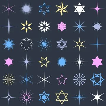 Stars and sparkles design elements イラスト素材