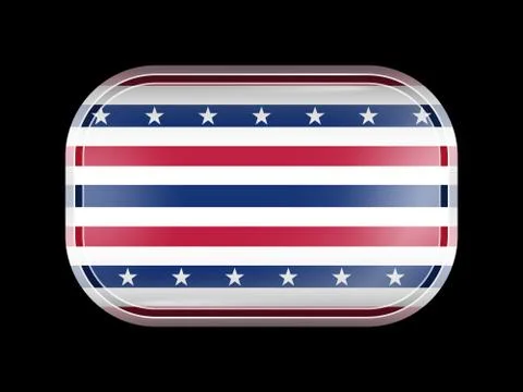 Stars and Stripes Flag. Rectangular Shape with Rounded Corners Stock Illustration