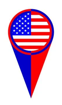 Stars And Stripes Map Pointer Location Flag Stock Illustration