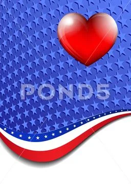 Stars and Stripes Portrait with Hart Stock Illustration