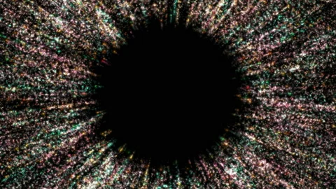 Stars are collapsing in a deep black hole, attracted by the huge gravitational Stock-Footage 106847776