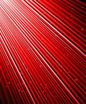 Stars are falling on the background of red rays. Stock Illustration