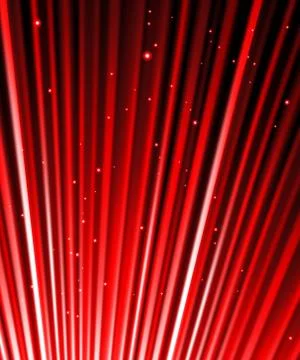 Stars are falling on the background of red rays. Illustrazione stock