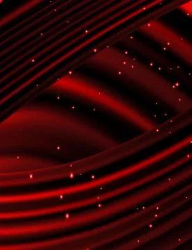 Stars are falling on the background of red rays. Stock Illustration