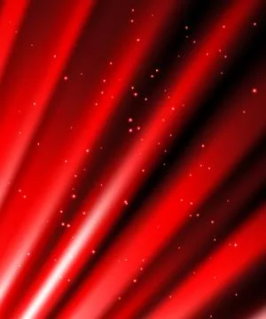 Stars are falling on the background of red rays. Illustrazione stock