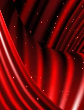 Stars are falling on the background of red rays. Stock Illustration