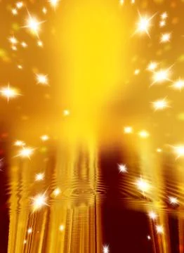 Stars on a background of gold and blurry wave Stock Photos
