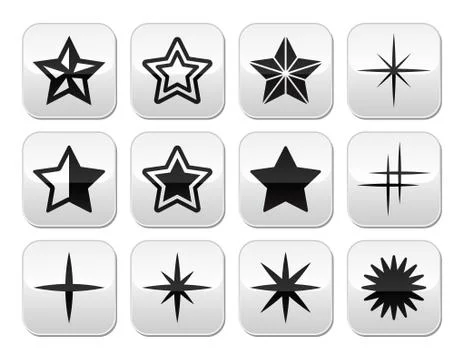 Stars christmas celebration vector buttons set Stock Illustration