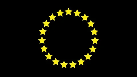 Stars circle animations in black screen video Stock Footage 308217551