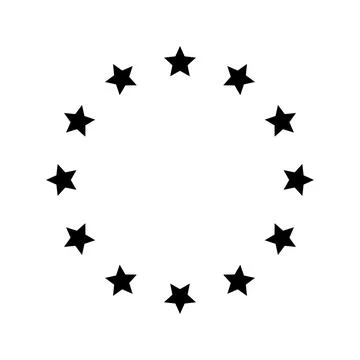 Stars in circle icon in flat style. Stock Illustration