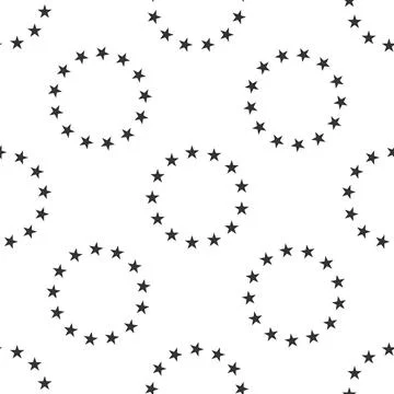 Stars in circle icon seamless pattern on white background. Vector Illustration Stock Illustration