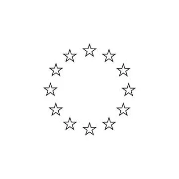 Stars in circle shape. Stock vector illustration isolated on white background Stock Illustration