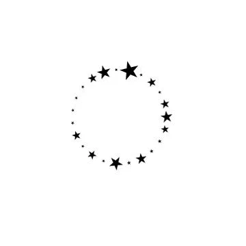 Stars In Circle Vector Illustration. Flat icon star frame symbol Stock Illustration