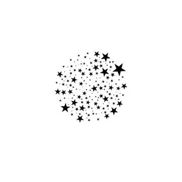 Stars In Circle Vector Illustration. Flat icon star frame symbol Stock Illustration