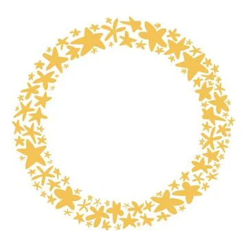 Stars circular frame, wreath, border イラスト素材
