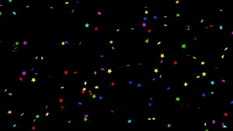 Stars Confetti Falling with no background Stock Footage 81746573