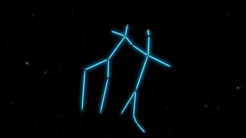The stars connect one by one to form the constellation of Gemini, the Twins. Stock Footage 90513835
