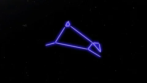 The stars connect one by one to form the constellation of Aries the Ram Stock Footage 90522487