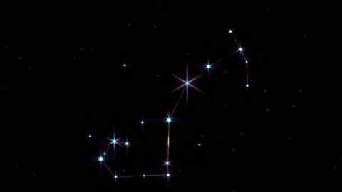 Stars Constellations &amp; Groups Lines 4k Animation. Stock Footage 142695464