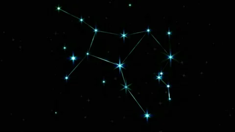 Stars Constellations &amp; Groups Lines 4k Animation. Stock Footage 142695475