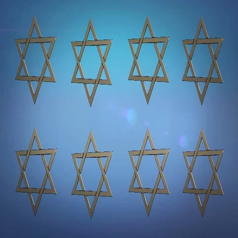 Stars of david, Computer animation Stock Footage 69410135