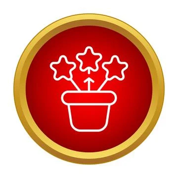 Stars exploding from pot icon in circle イラスト素材