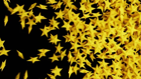 Stars fall and fill screen area. Vertical video. 5 star review concept animation Stock Footage 196113582