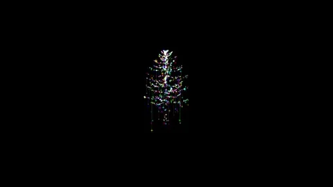 Stars Falling from Christmas Tree Stock Footage 336716936