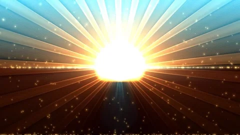 Stars Falling  Sun Rays Panoramic Animation Stock Footage 275436146