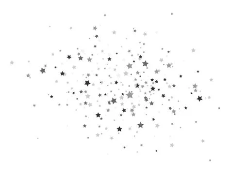 Stars falling on white background. Silver shooting stars. Glitter elegant des Stock Illustration